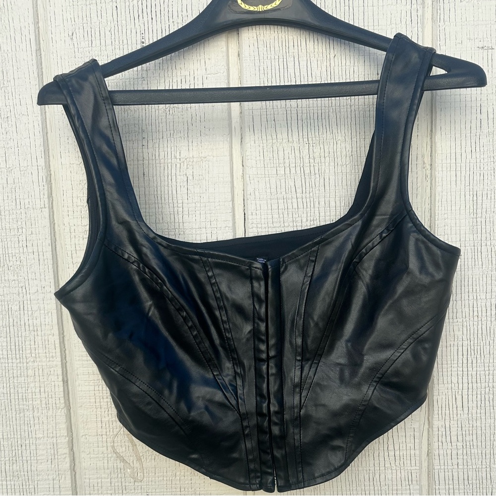 Leather corset top